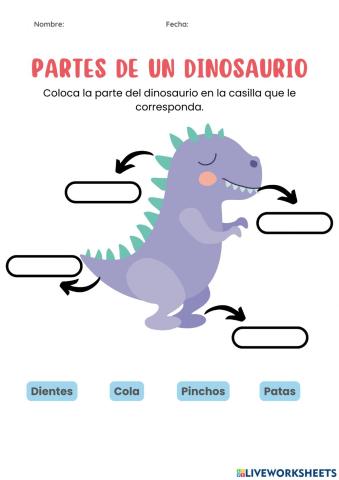 Partes de un dinosaurio