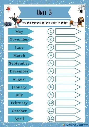 3rd grade. Unit 5. Sheet 1