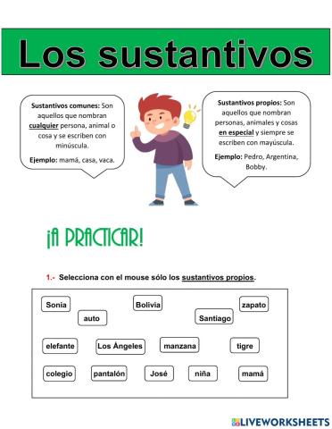 Sustantivos propios y comunes