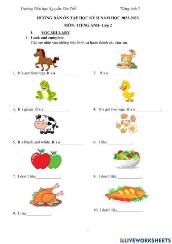 Bài ôn tập học kì 2