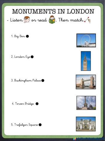 Famous monuments in london