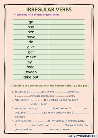 Irregular verbs
