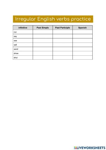 Irregular verbs List 3