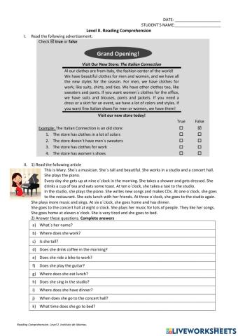 Reading Comprehension