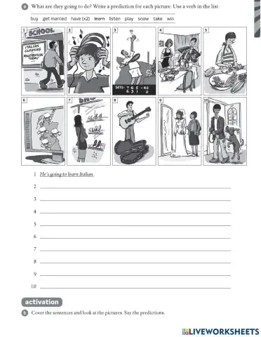 Be going to (predictions)