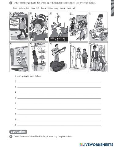 Be going to (predictions)