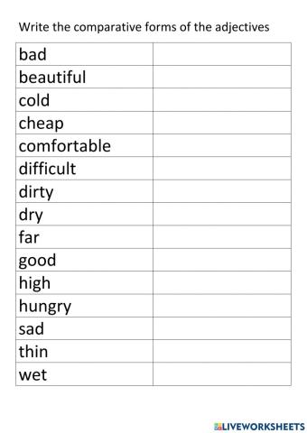 Comparative adjectives