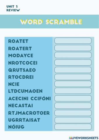 Unidad 3 - Revisión