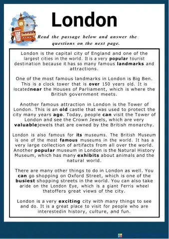 London Reading comprehension