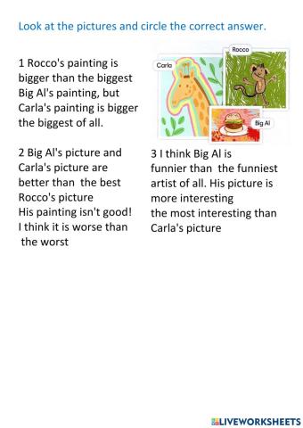 Comparative and superlative