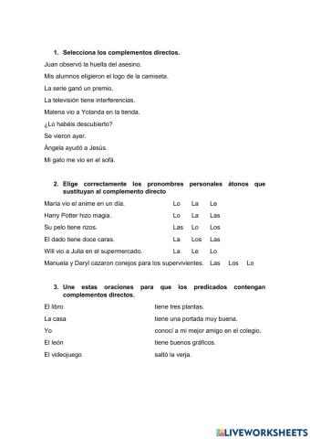 Complementos directos