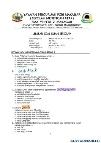 Pendidikan agama islam