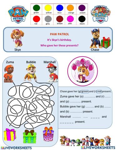 Paw Patrol (colours)