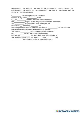 Adjectives and prepositions