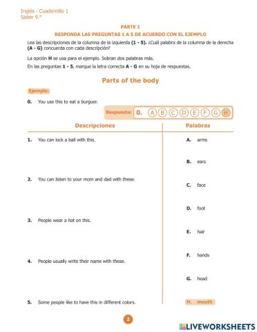 Pruebas saber inglés 9o