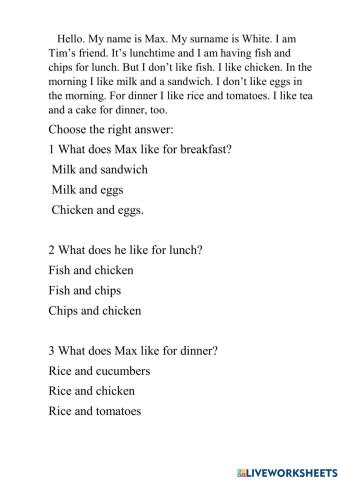 Max-s favourite food