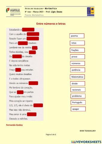 Entre números e letras