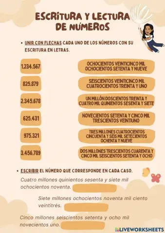 Lectura y escritura de números mayores a 100.000