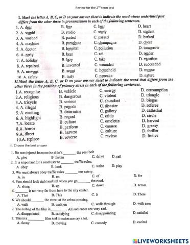 Lop 7-review for final test 1