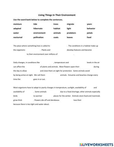 Living Things in Their environment