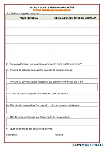 Herança dos povos indíenas