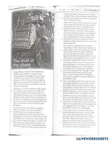 The thrill of the chase