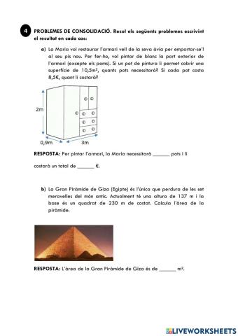 Àrea cossos geomètrics