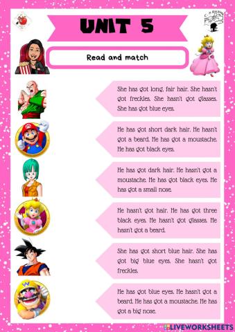 4th grade. Unit 5. Sheet 5. Richmond