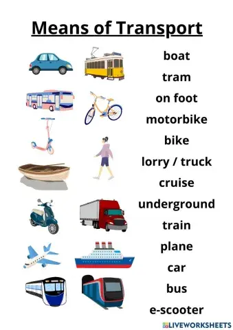 Means of transport: Match