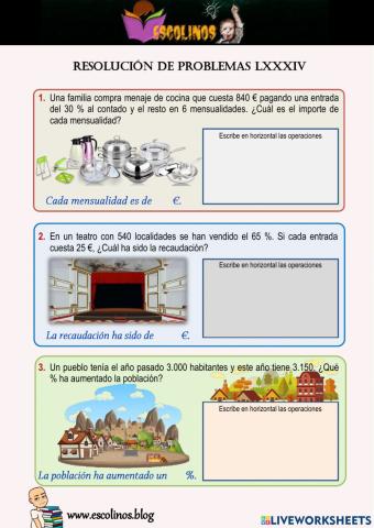 Matemáticas 5º. Resolución de problemas LXXXIV