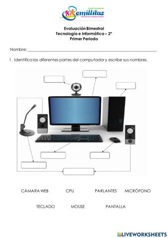 Evaluación Acumulativa - Primer Periodo - Tecnología e Informática 2º