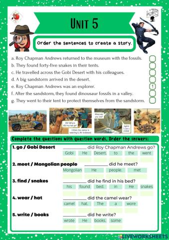 6th grade. Unit 5. Sheet 7. Richmond