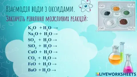Взаємодія води з оксидами