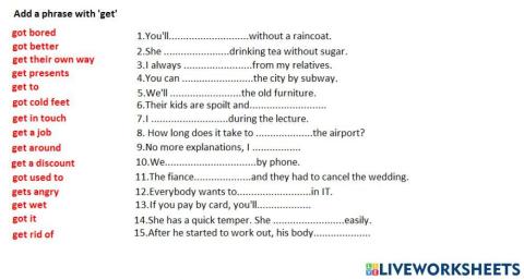 'get'  phrases