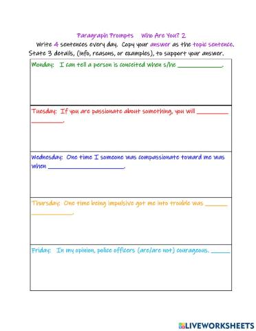 Who Are You? 2 Paragraphs