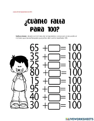 ¿Cuánto falta para 100?