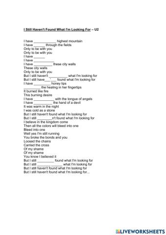 I sstill haven't found what I'm looking for