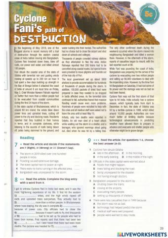 Natural Disasters: Cyclone Fani