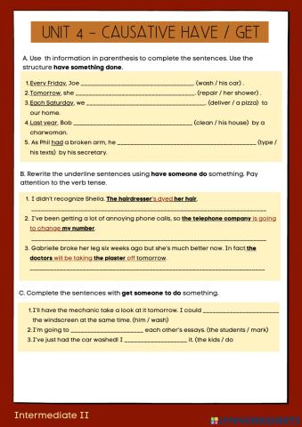 Causative have and get