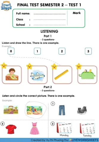 Smart start 2 term 2 test 1