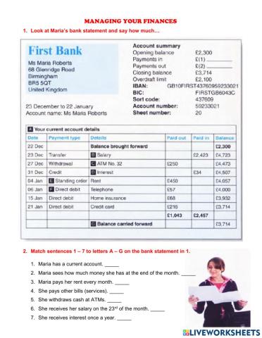 Bank Statement - English for Banking and Finance 2
