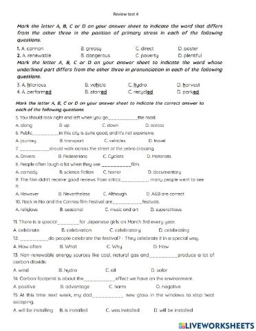 Lop 7- review for the final test 4
