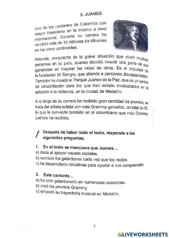 Aprender con canciones: Juanes