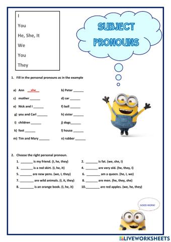 Subject pronouns