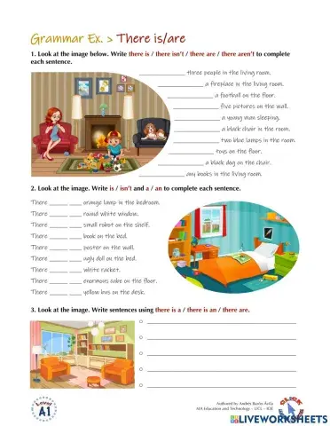 Grammar Ex.: There is - There are