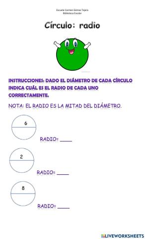 Radio de un círculo