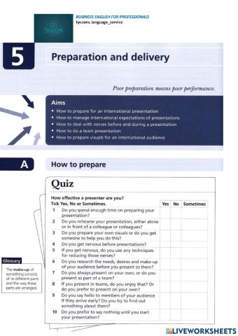 Prepare and deliver a presentation