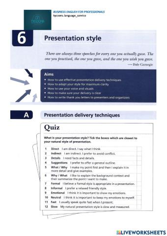 Presentations techniques