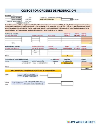 Costos por Ordenes 2