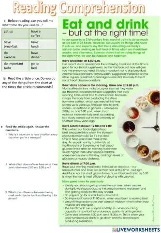 Eat and drink - but at the right time!